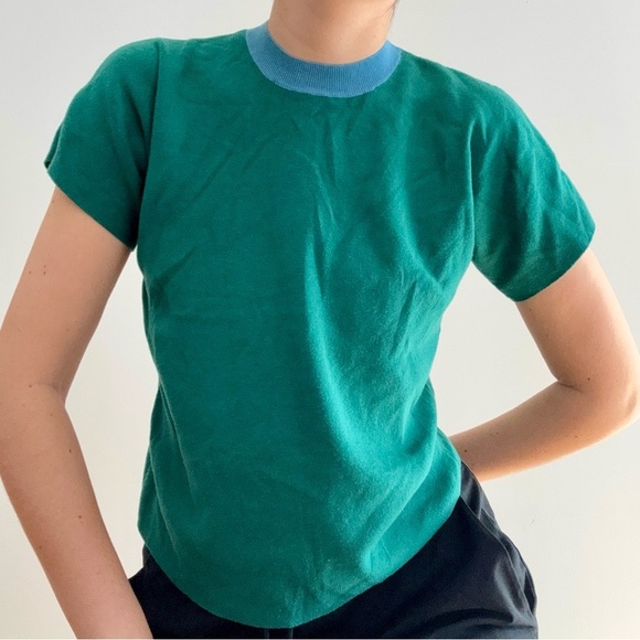 SALE ⬇️ WEEKEND MAX MARA SHORT SLEEVES 2 TONE KNIT - XS - Picture 2 of 8